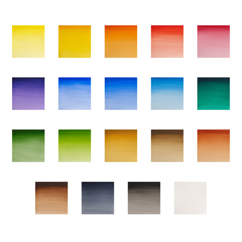 Set acquerelli  Winsor&Newton Cotman Painting Plus 16 mezzi godet + 3 tubetti tempere da 8 ml colori assortiti 0390375